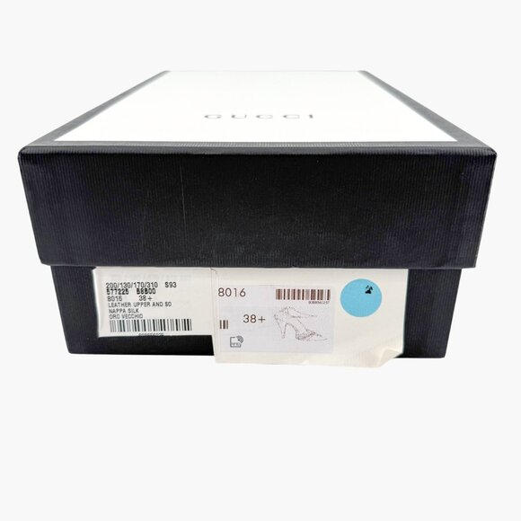 Gucci Crawford Knot Sandals EU 38.5 US 8.5 Gold Leather High Heel Shoe Allie - Picture 15 of 15